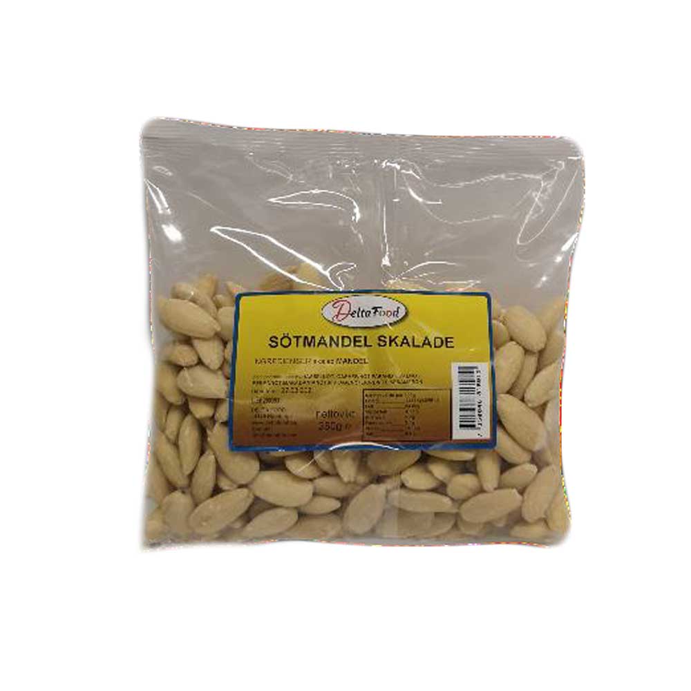 Delta-Food-250-G-28-Sotmandel-skalade-1.jpg SÖT MANDEL SKALADE 250G - Bild 1