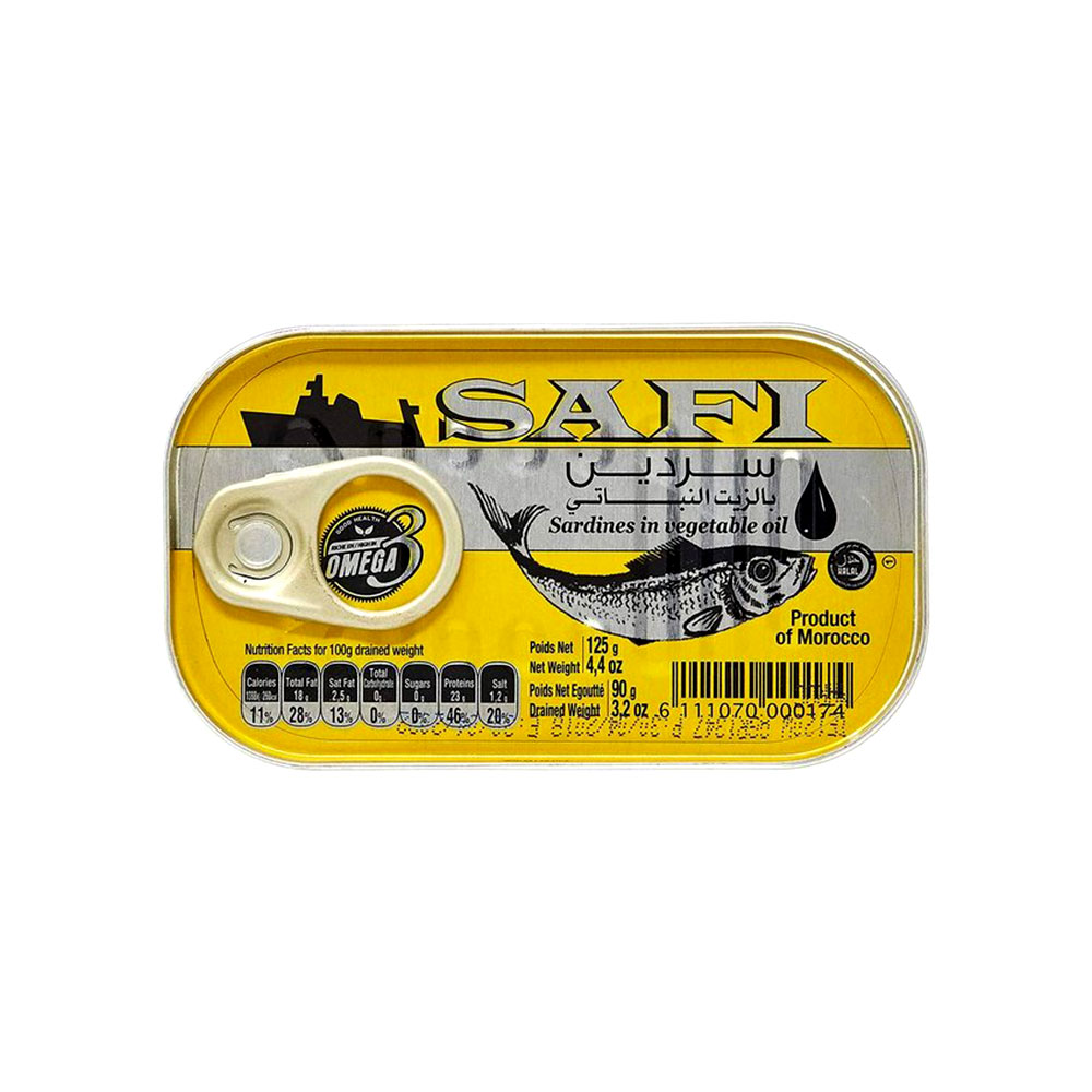 SAFI-Sardiner-i-olja-1.jpg SAFI MAKRILL IOLJA 125G - الصورة 1