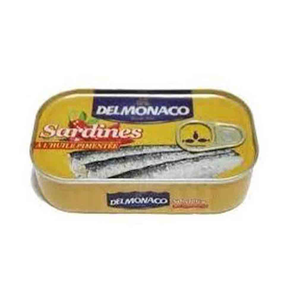 delmonaco-sardin.jpg DELMONACO SARDINER HOTCHILI 125G - الصورة 1