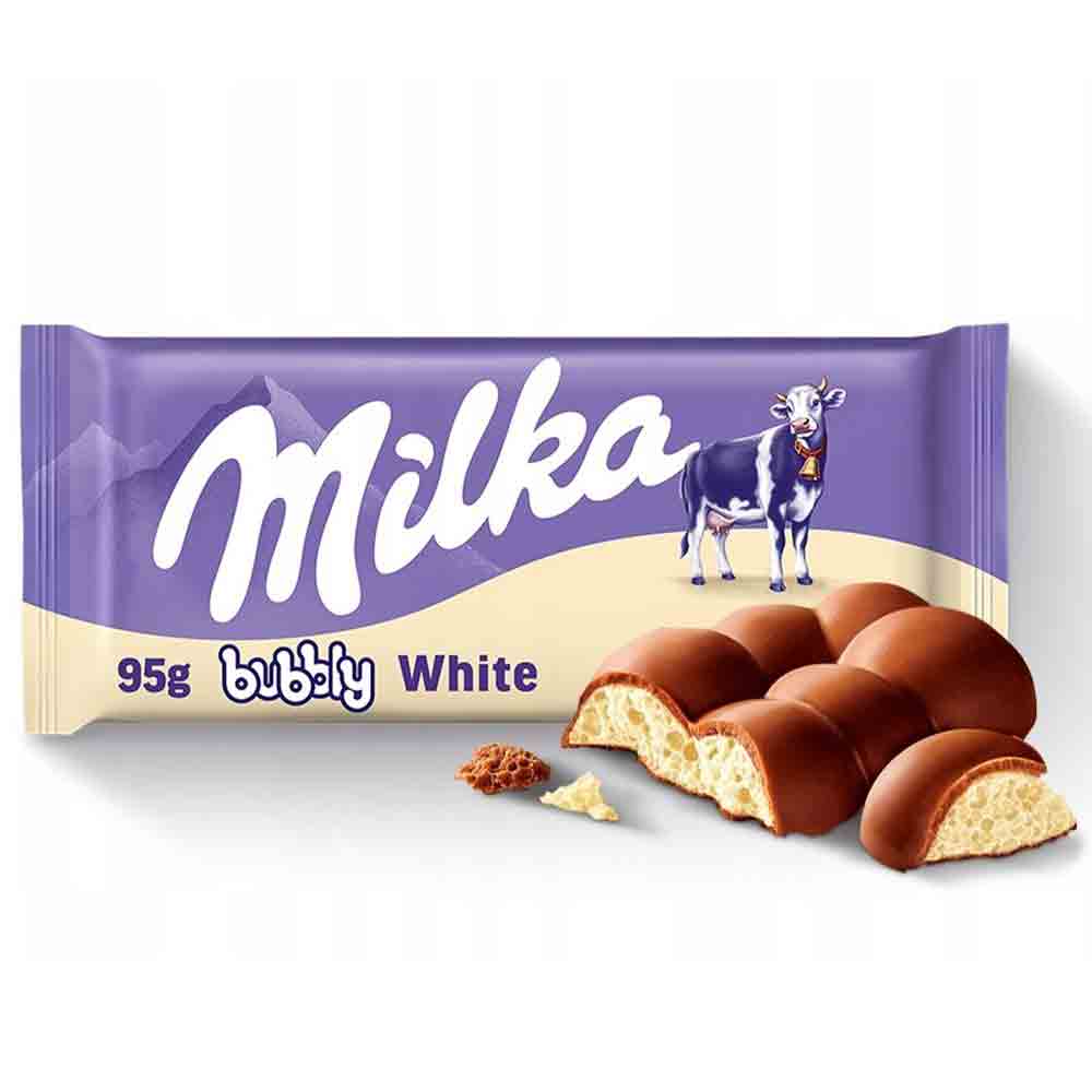 milka-bubbly-white.jpg MILKA CHOCOLATE BUBBLY WHITE 95G - Bild 1